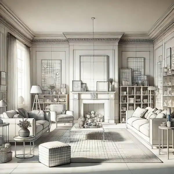 A living room without a clear focal point